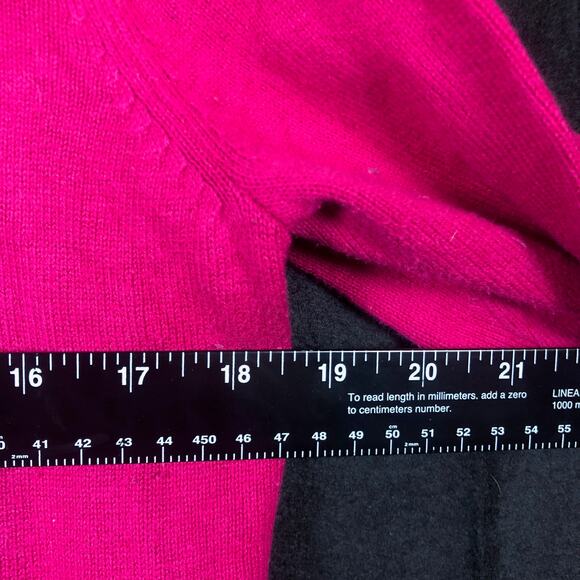 Eddie Bauer Womens Sweater Bright Pink Mock Neck 1/2 Button Long Sleeve Large - Picture 7 of 11